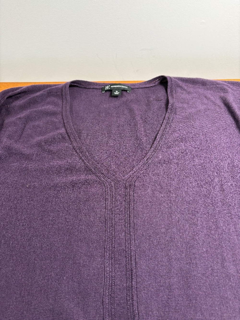 INC Long Sleeve V-Neck Tunic Length Sweater